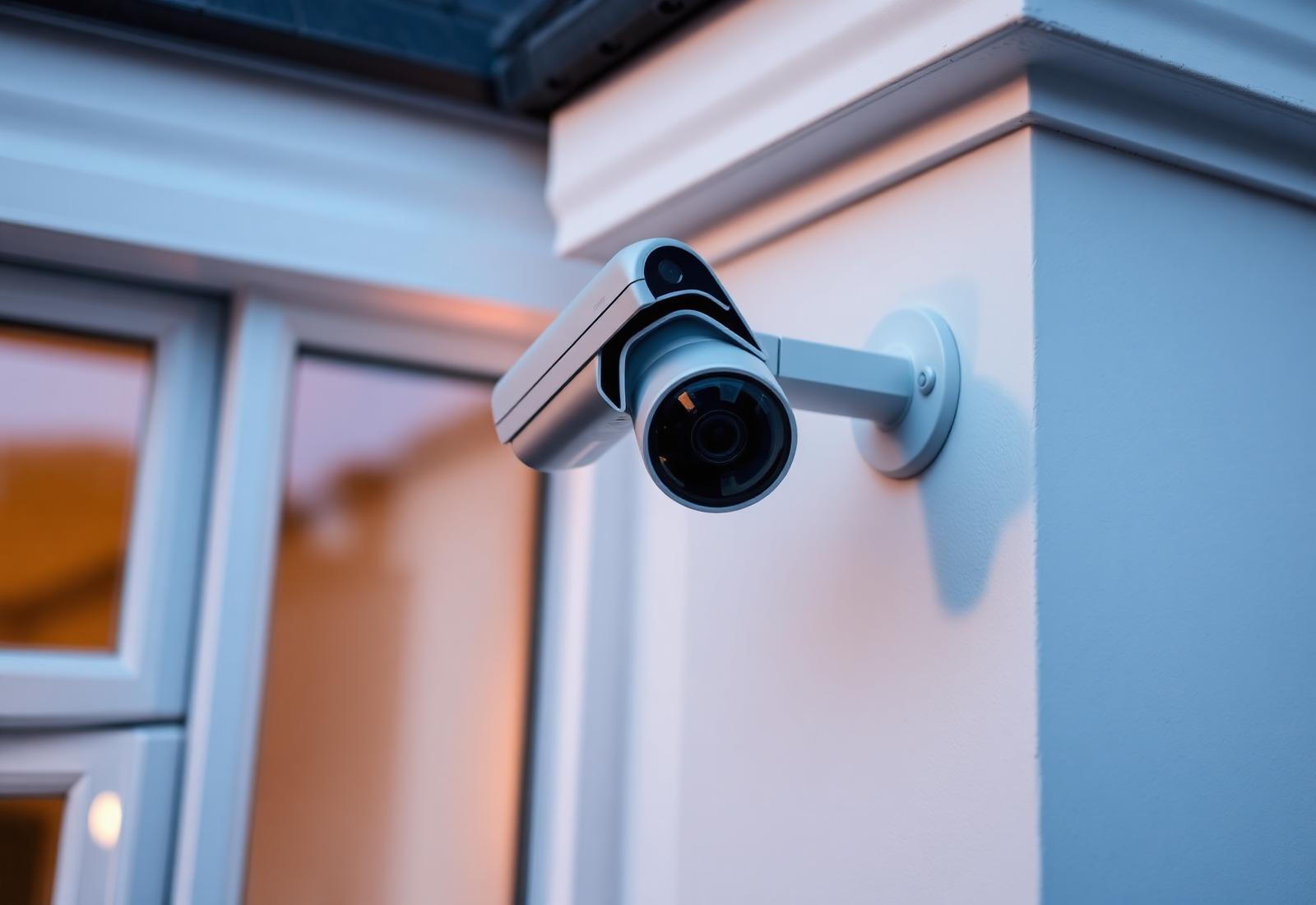 CCTV camera on a brick building